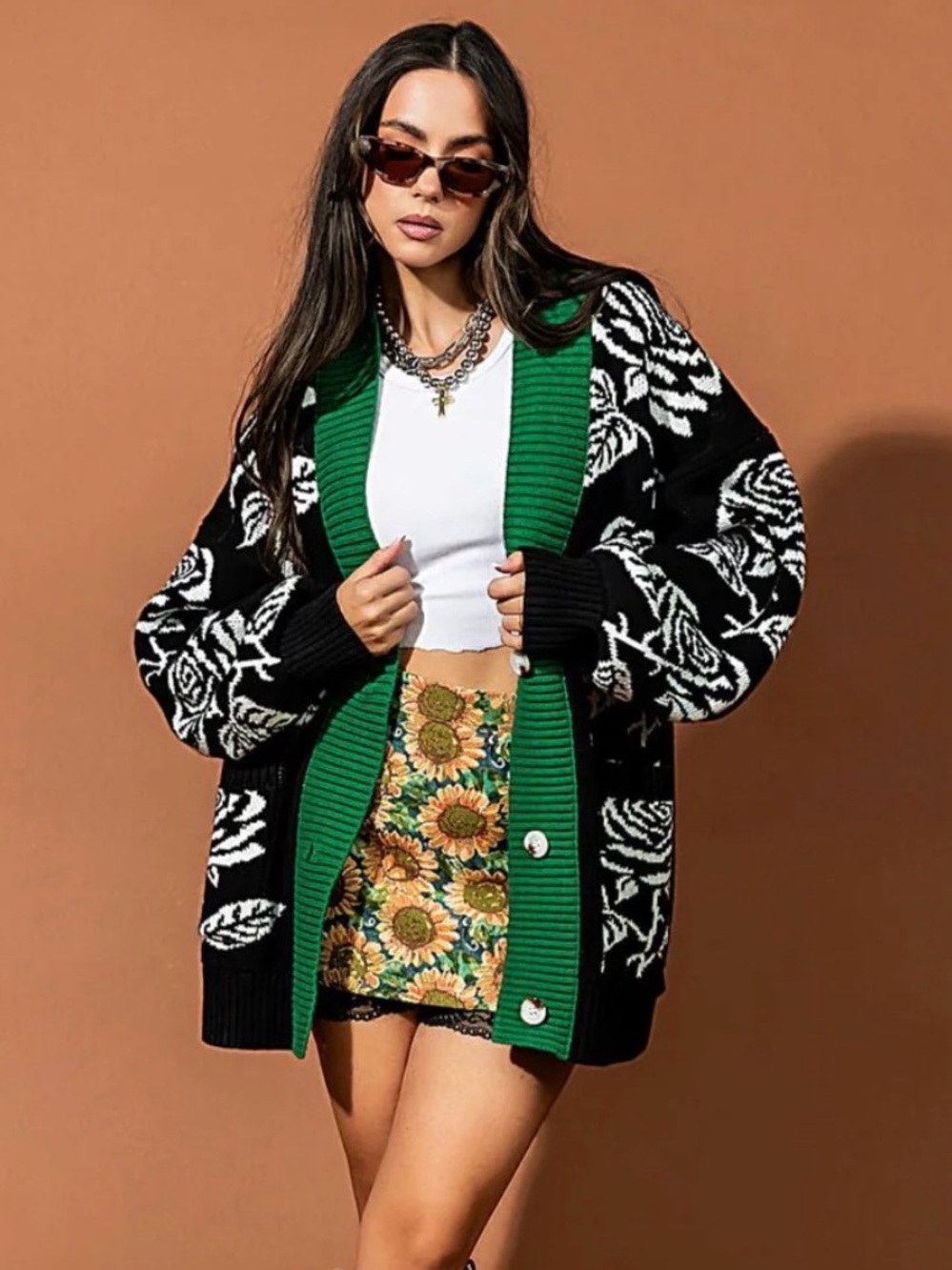 Dressed in Lala Loves Me, Loves Me Not Rose Varsity Cardigan L/XL